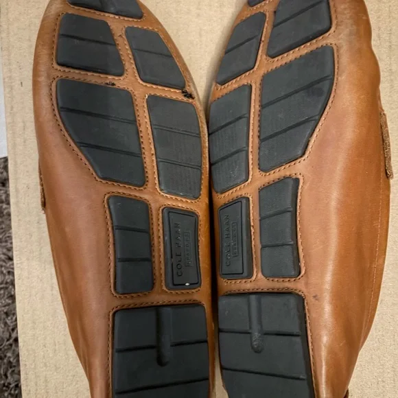 Cole Haan Men's Tan Perforated Loafers - Picture 5 of 7